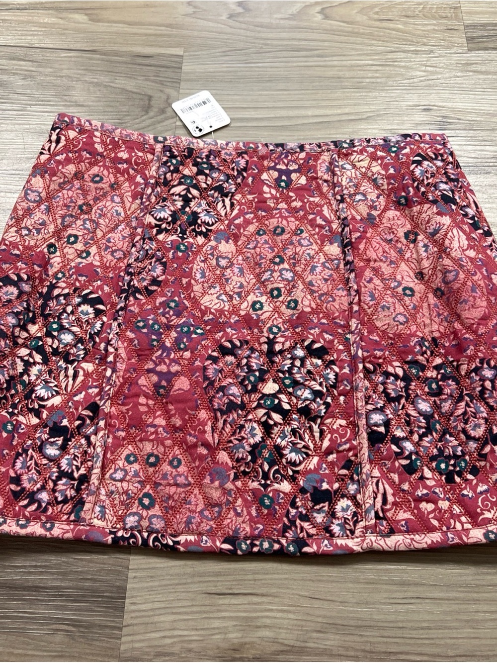 Free People Darla A-Line Quilted Mini Skirt Sweatheart Combo Tapestry Size 6